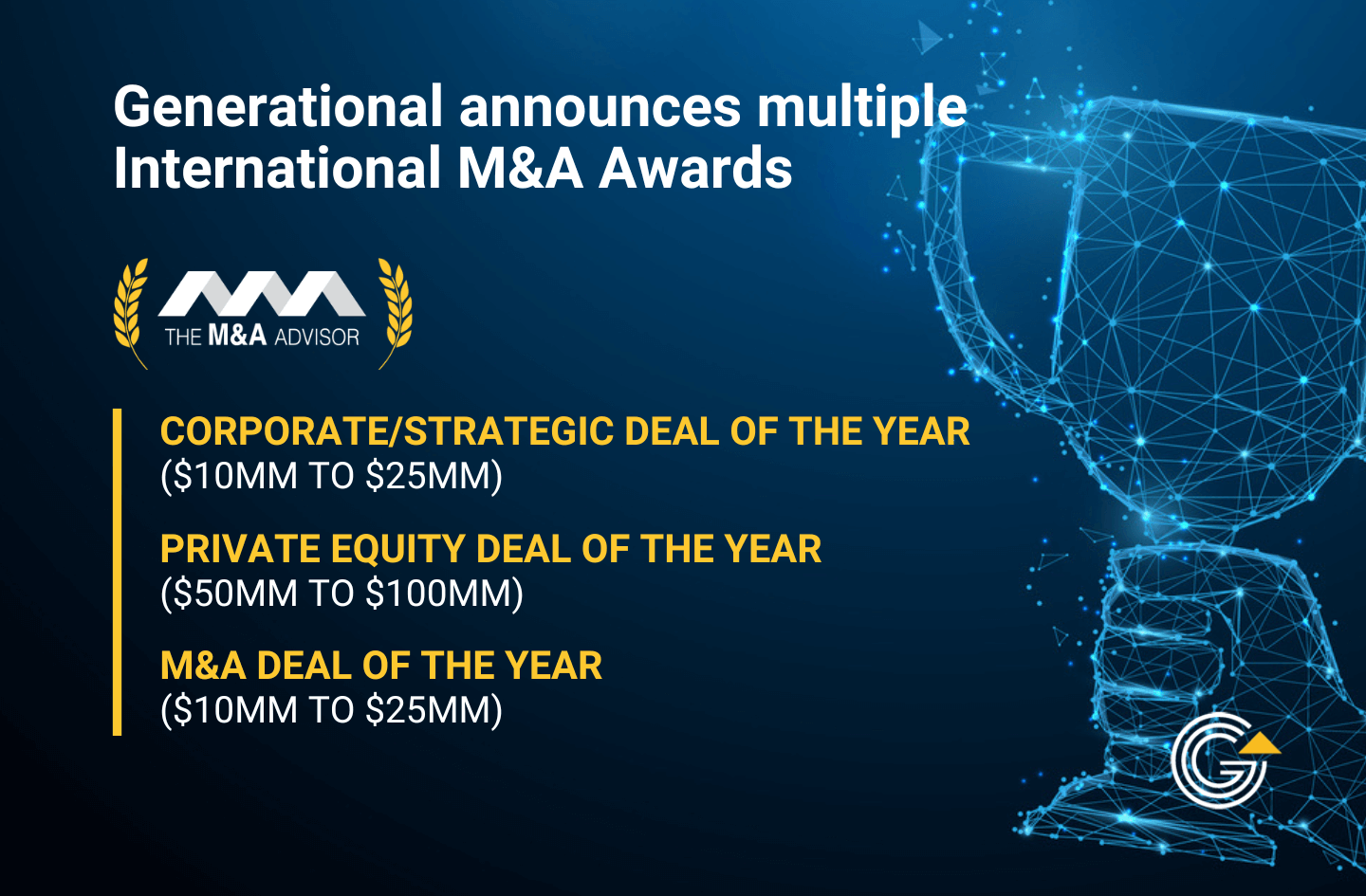 Generational Group Wins Multiple International M&A Awards