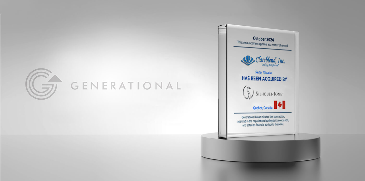 Generational Group Advises Clareblend, Inc. in its Sale to Silhouet-Tone